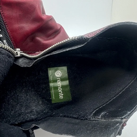 REMONTE Women's Burgundy Ankle Zip Up Boots Size 39 - Picture 6 of 12